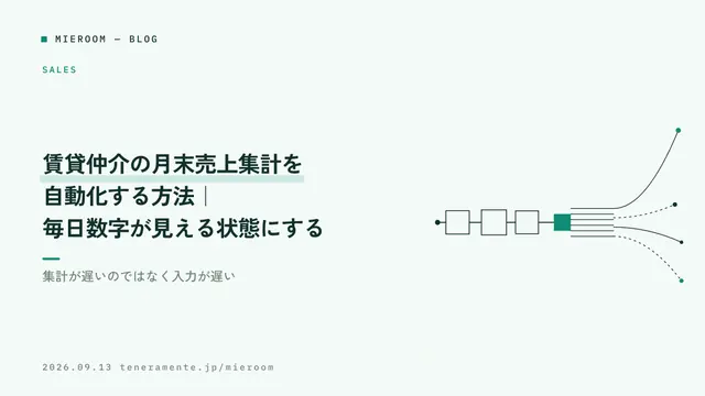 賃貸仲介の月末売上集計を自動化する方法|毎日数字が見える状態にする