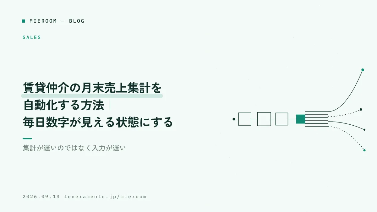 賃貸仲介の月末売上集計を自動化する方法|毎日数字が見える状態にする